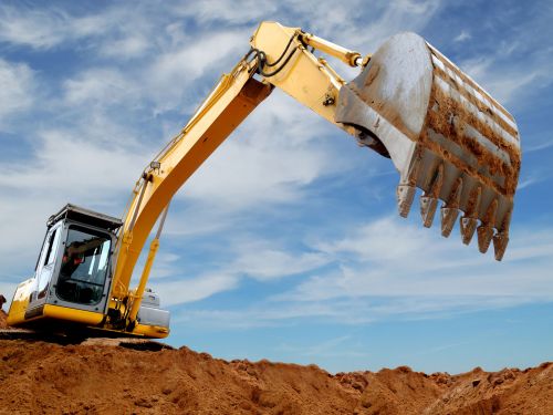 Разработка грунта экскаватором
